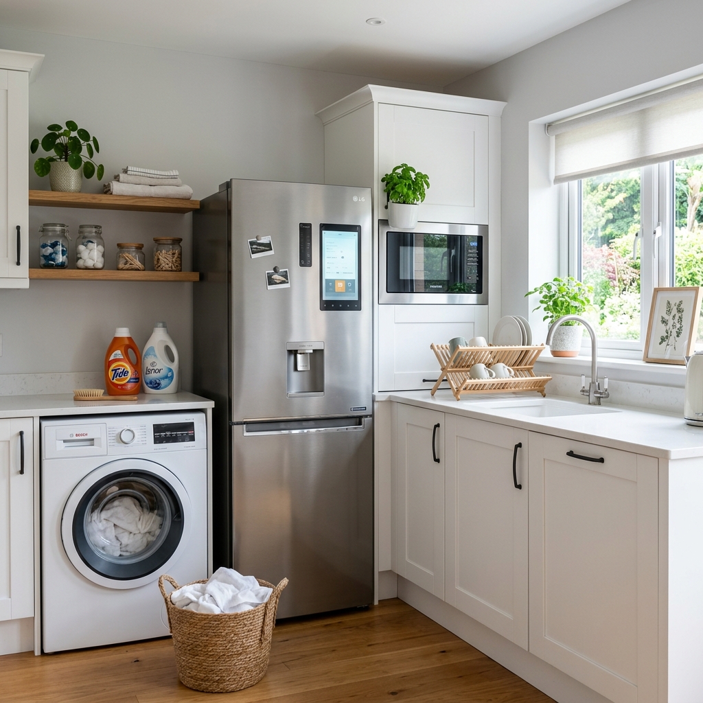 Clean kitchen appliances showing well-maintained kitchen chimney environment
